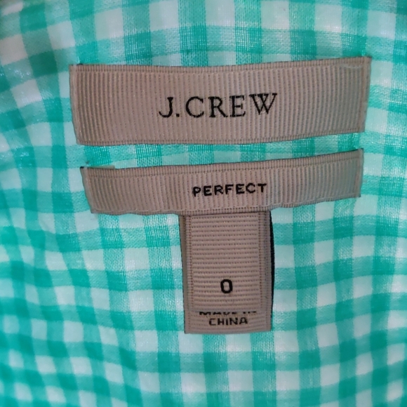 J.Crew Vintage green gingham shirt - Picture 3 of 3